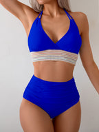 Danae & Melina - Conjunto de bikini de dos piezas con tirantes y efecto moldeador en bloques de color