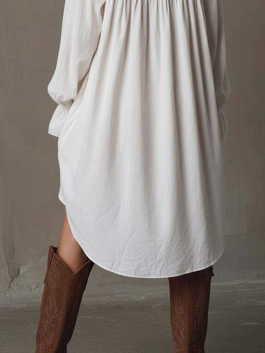 Anastasia™ | Δαντελένιο Μίνι Φόρεμα Πουκάμισο