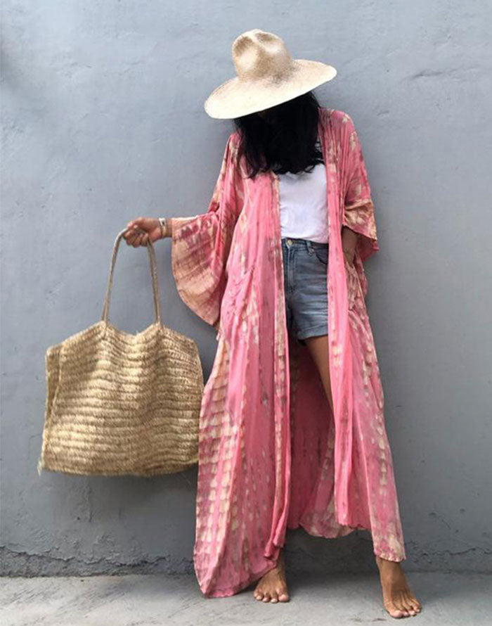 Danae & Melina - Camisola con capucha y estampado verde para vacaciones en la playa