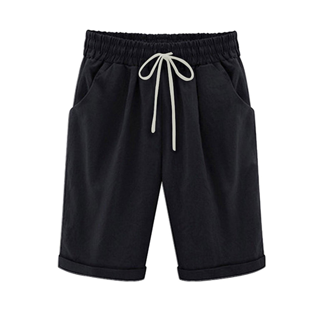 Danae & Melina - Bermudas de algodón con cintura elástica y cordón hasta la rodilla