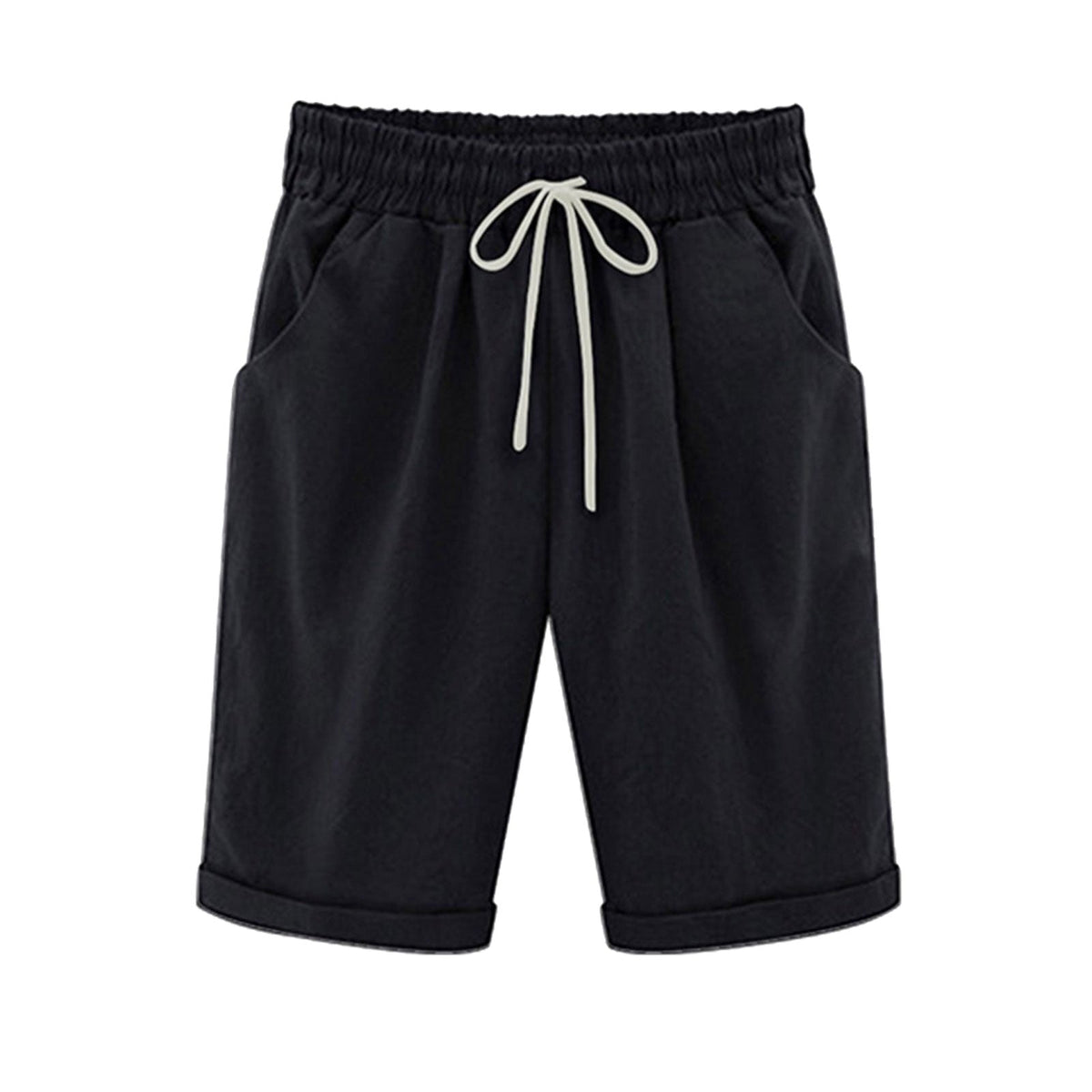 Danae & Melina - Bermudas de algodón con cintura elástica y cordón hasta la rodilla