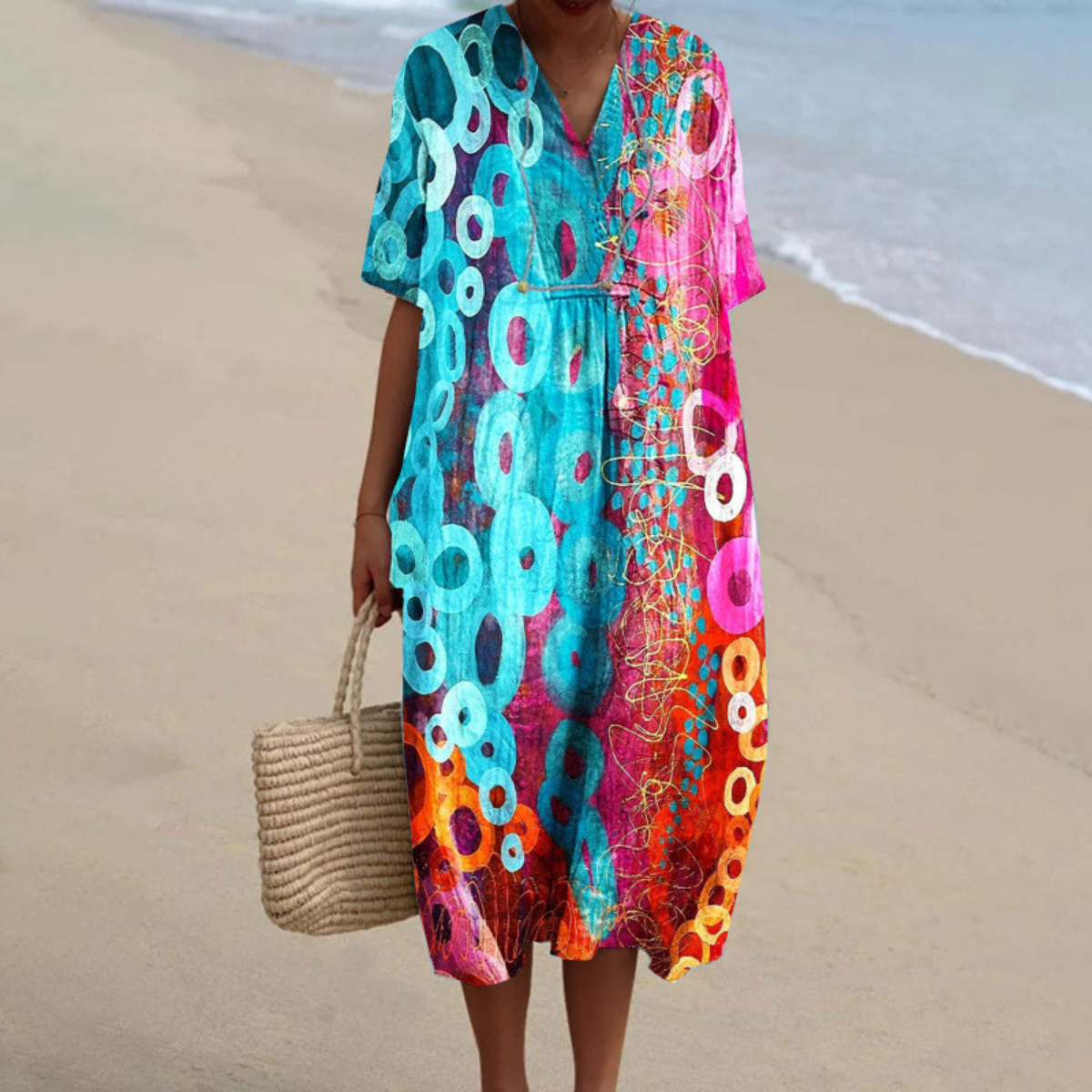 Amara™ | Καλοκαιρινό Φόρεμα Tie-Dye Ζωντανό