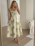 Lynn | Vestido midi con corpiño estructurado, estilo corsé en tejido suave
