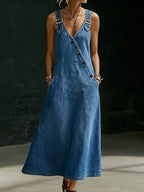 Vera | Robe longue en denim avec boutons