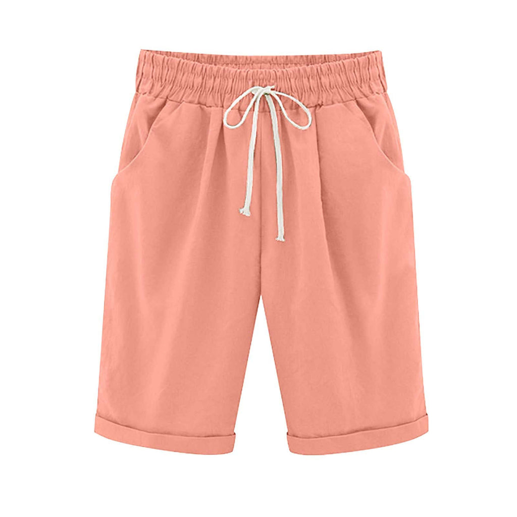 Danae & Melina - Bermudas de algodón con cintura elástica y cordón hasta la rodilla