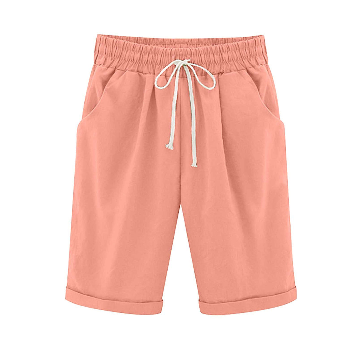 Danae & Melina - Bermudas de algodón con cintura elástica y cordón hasta la rodilla