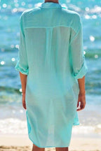 Danae & Melina - Camisola blanca larga con bolsillos y manga larga