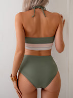 Danae & Melina - Conjunto de bikini de dos piezas con tirantes y efecto moldeador en bloques de color