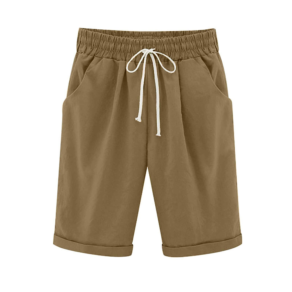Danae & Melina - Bermudas de algodón con cintura elástica y cordón hasta la rodilla