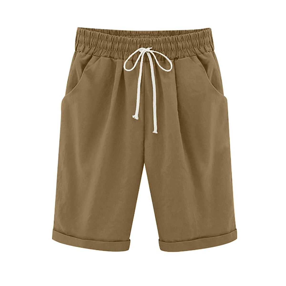 Danae & Melina - Bermudas de algodón con cintura elástica y cordón hasta la rodilla