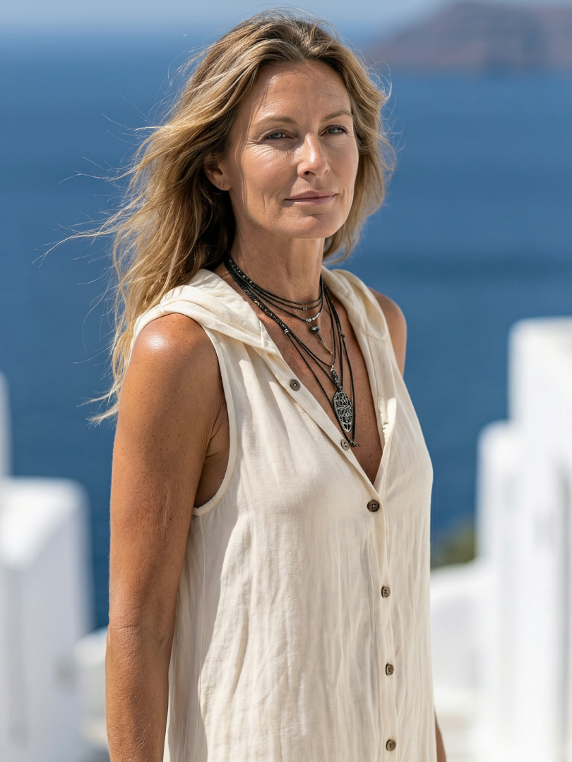 Marune | Vestido Maxi sin Mangas con Capucha