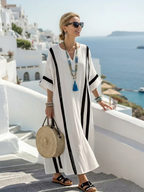 Elvienne | Μάξι φόρεμα με ρίγες σε color block