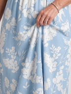 Marion | Vestido midi con estampado floral, escote en V y mangas cortas