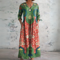 Shayla | Vestido largo con estampado floral vintage
