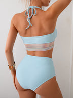 Danae & Melina - Conjunto de bikini de dos piezas con tirantes y efecto moldeador en bloques de color