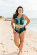 Danae & Melina - Conjunto de bikini de cintura alta Tidal Wave