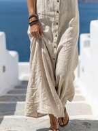 Marune | Vestido Maxi sin Mangas con Capucha