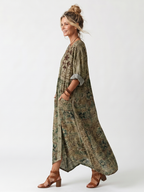 Αλέτα | Oversized Μίντι Φόρεμα με Κουμπιά και Τσέπες