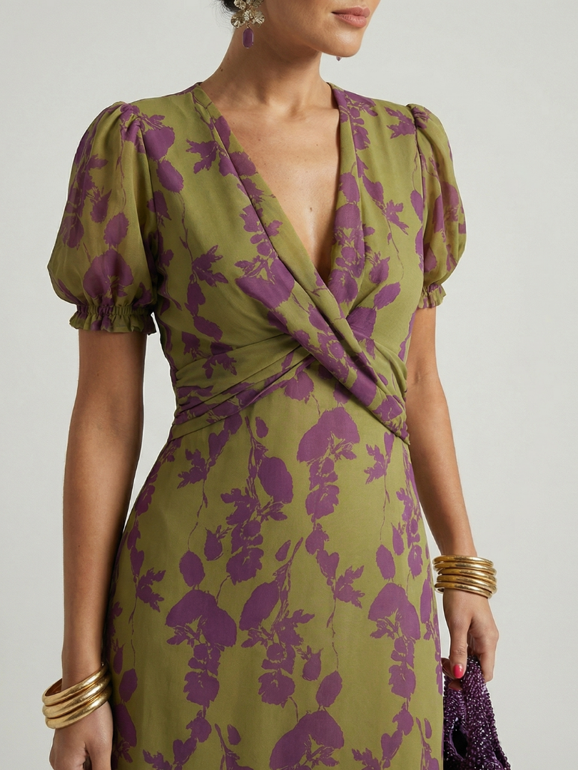 VIREL | Vestido midi floral de corte relajado