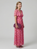 Juna | Vestido midi con estampado de florecitas y manga corta