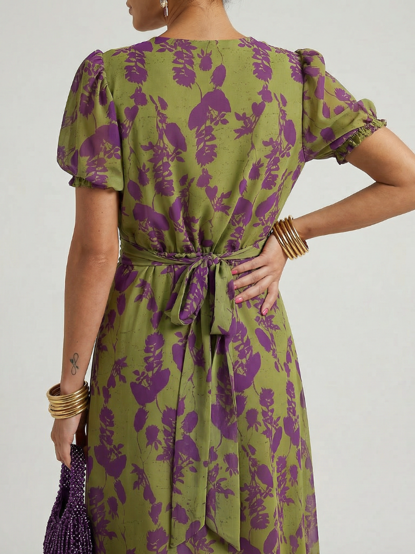 VIREL | Vestido midi floral de corte relajado