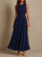 Isabel | Vestido Maxi Roxanne con Cintura Fruncida y Sin Mangas