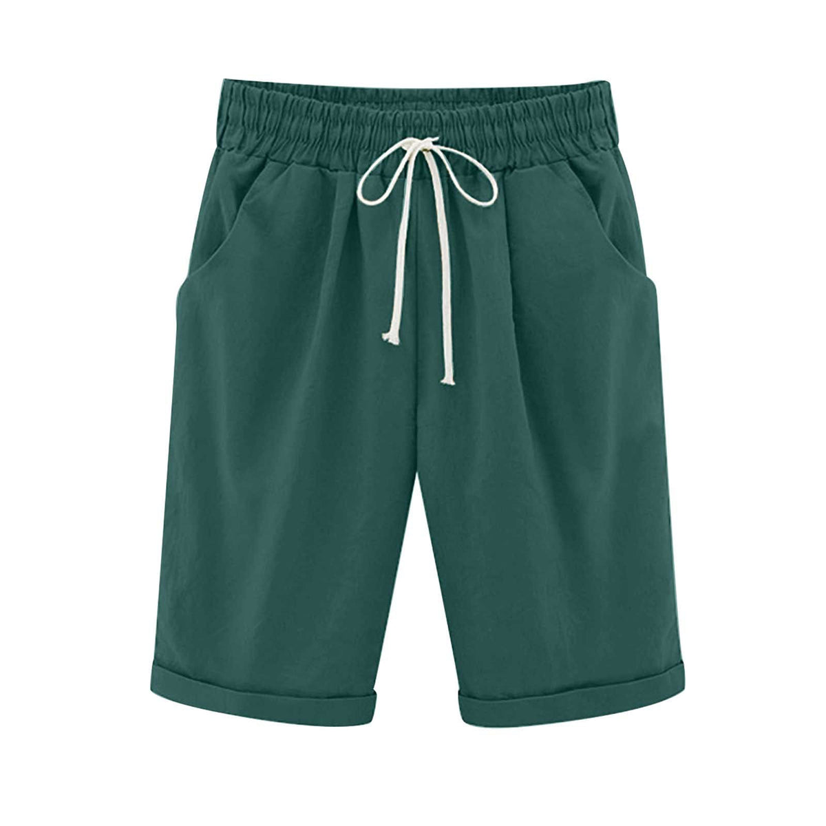 Danae & Melina - Bermudas de algodón con cintura elástica y cordón hasta la rodilla