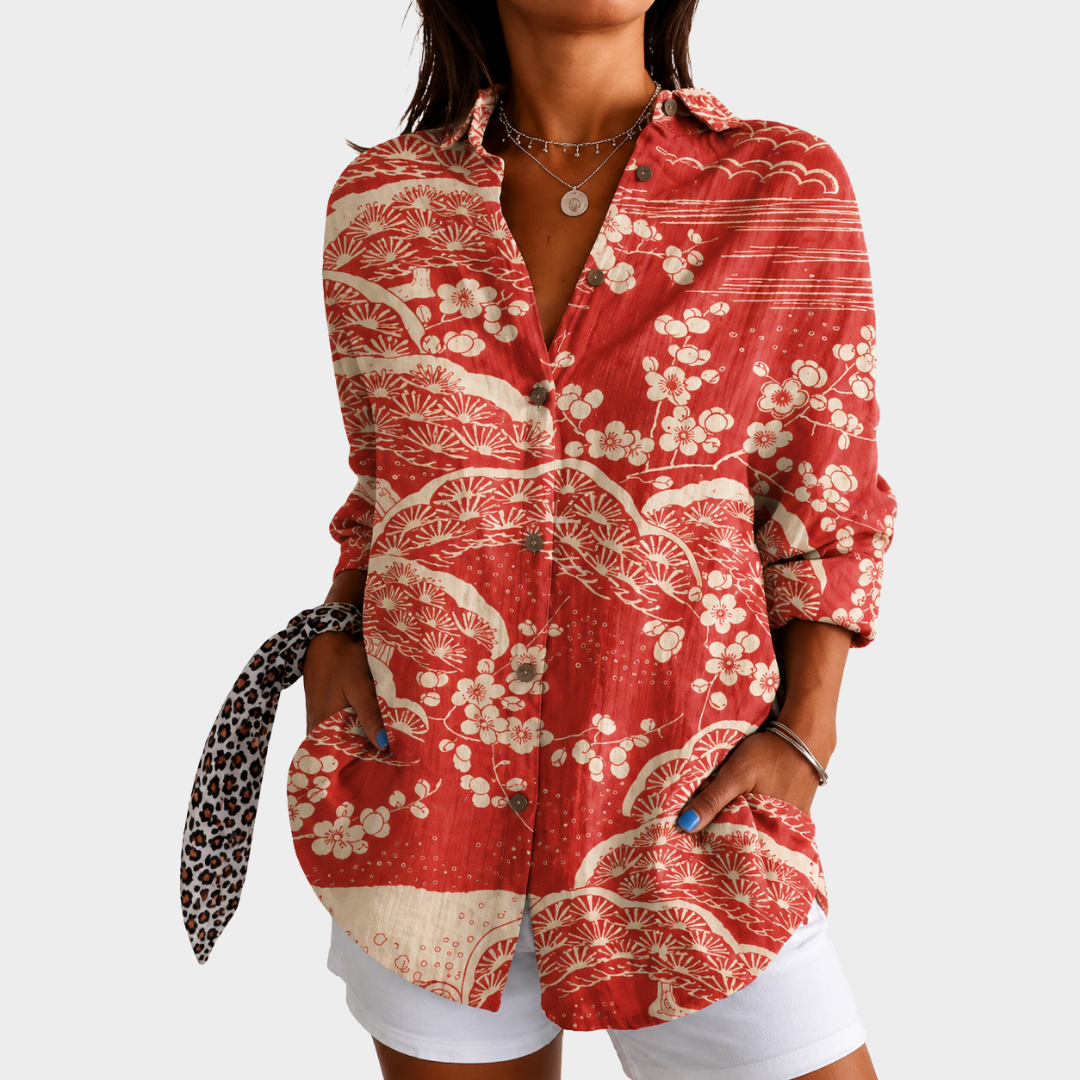 Camisa Costera Flor de Atardecer