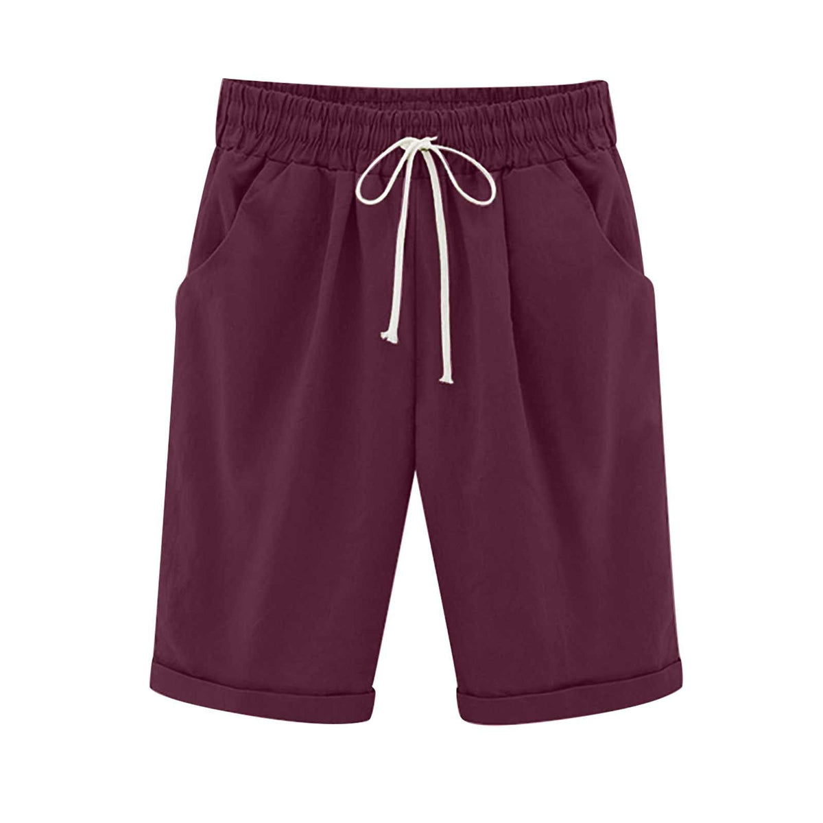 Danae & Melina - Bermudas de algodón con cintura elástica y cordón hasta la rodilla