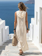 Marune | Vestido Maxi sin Mangas con Capucha