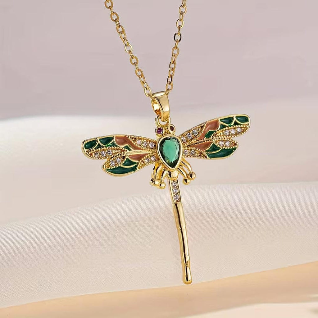 Κολιέ Emerald Dragonfly Elegance