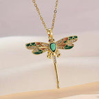 Κολιέ Emerald Dragonfly Elegance