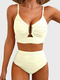 Danae & Melina - Bikini de dos piezas verano 2026, corte en U, cintura alta - Beige