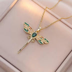 Κολιέ Emerald Dragonfly Elegance