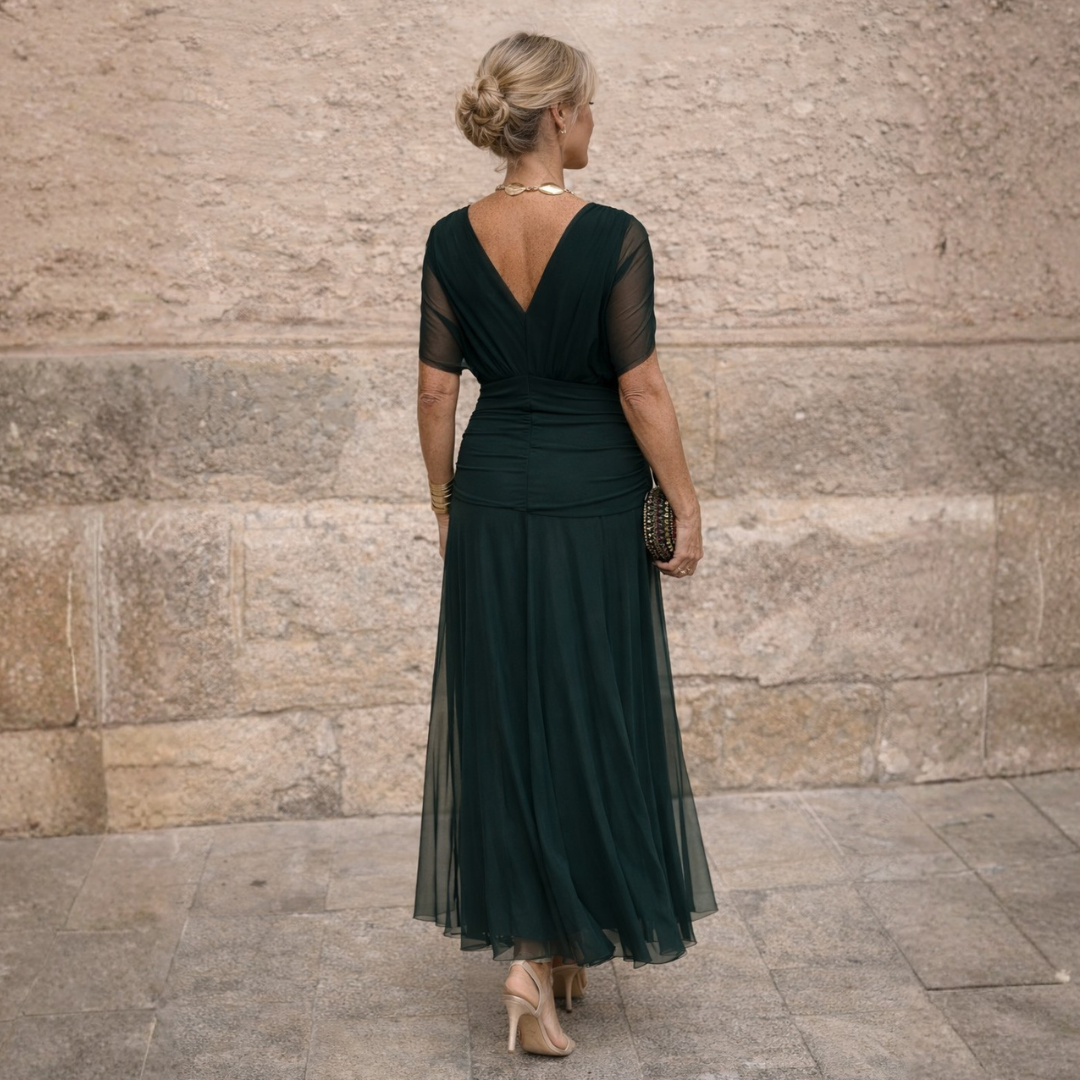 MIKAELA | Vestido maxi con escote Bardot