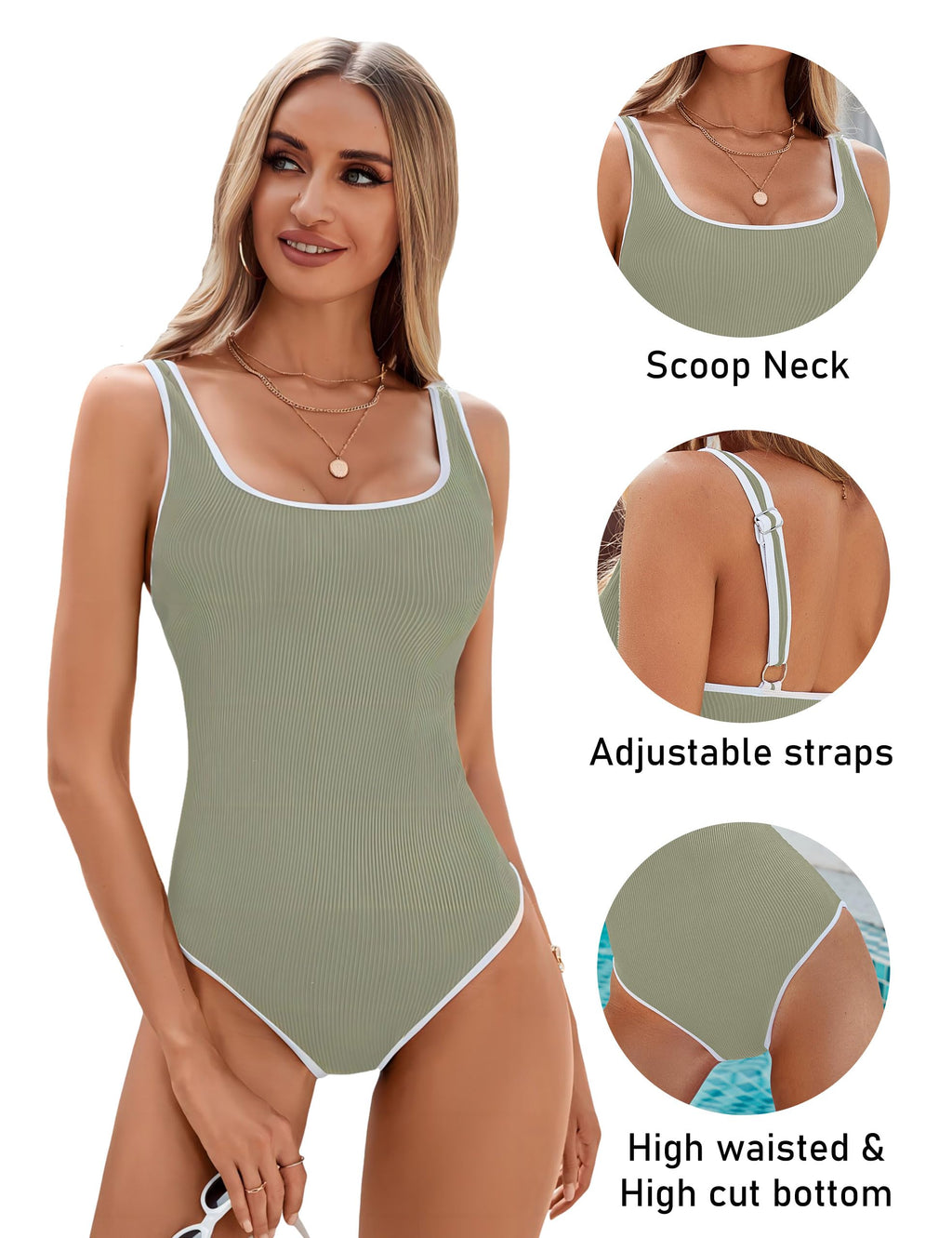 Danae & Melina - Bañador de una pieza deportivo con tiras ajustables en bloques de color y corte alto