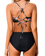 Danae & Melina - Conjunto de bikini de cintura alta con push-up, wrap y efecto moldeador