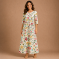ESMERALDA | Vestido midi bordado con motivos florales