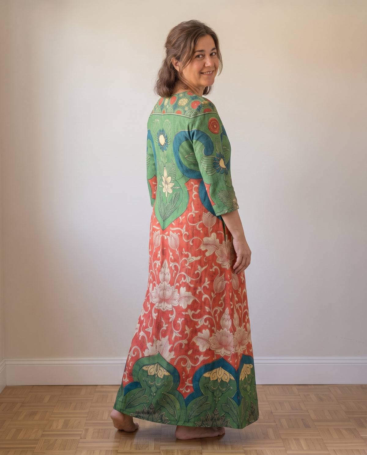 Carmen | Vestido largo con estampado floral vintage