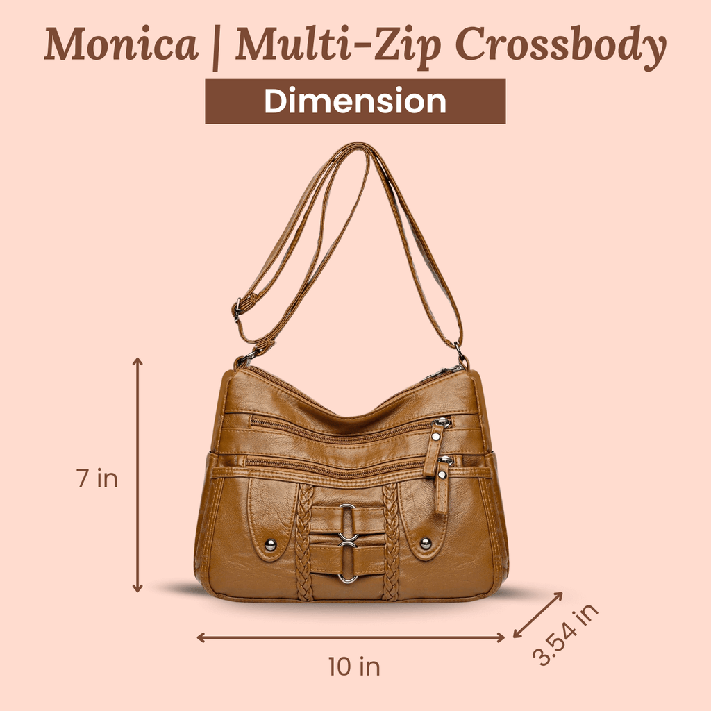 Monica Braided Multi-Zip | Τσάντα Χιαστί