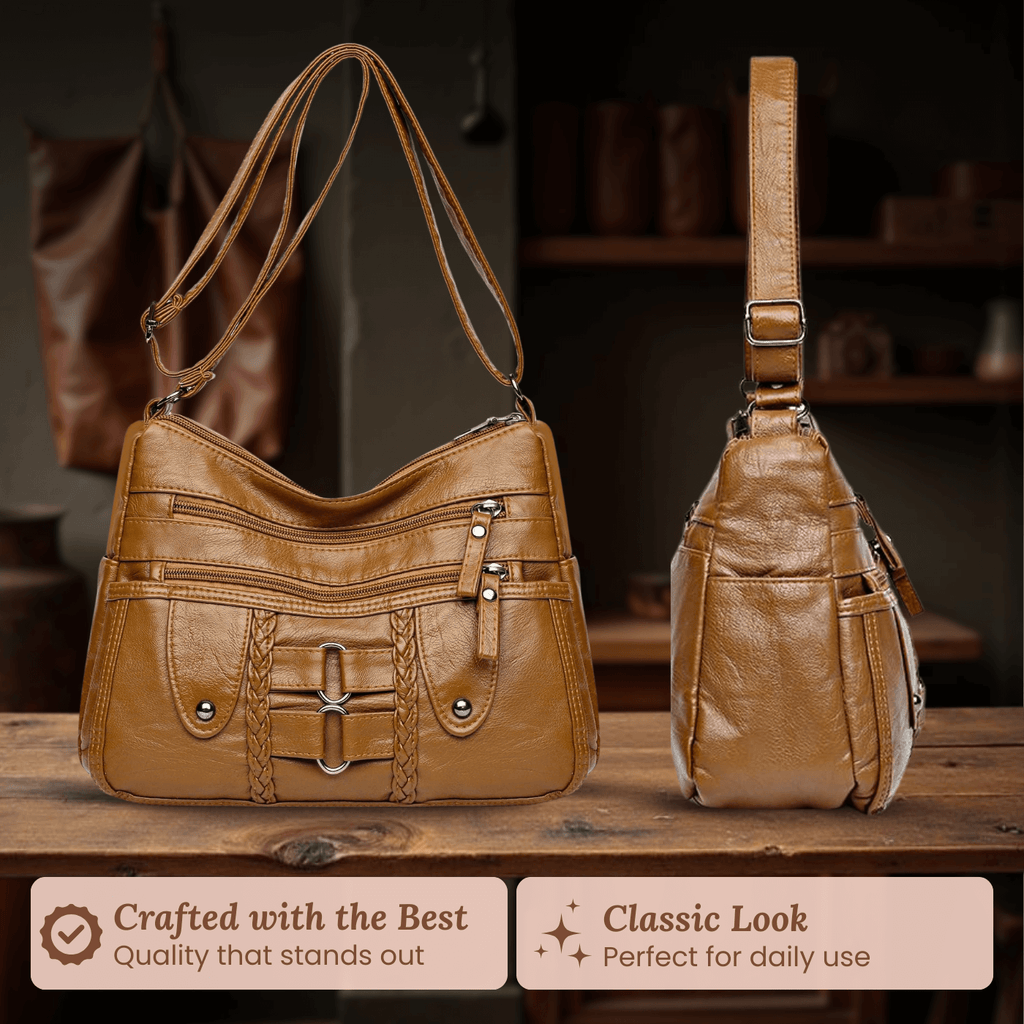 Monica Braided Multi-Zip | Τσάντα Χιαστί