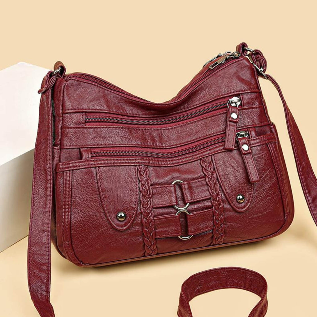 Monica Braided Multi-Zip | Τσάντα Χιαστί