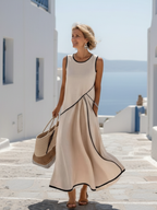 Soleia | Vestido Maxi sin Mangas con Diseño Drapeado