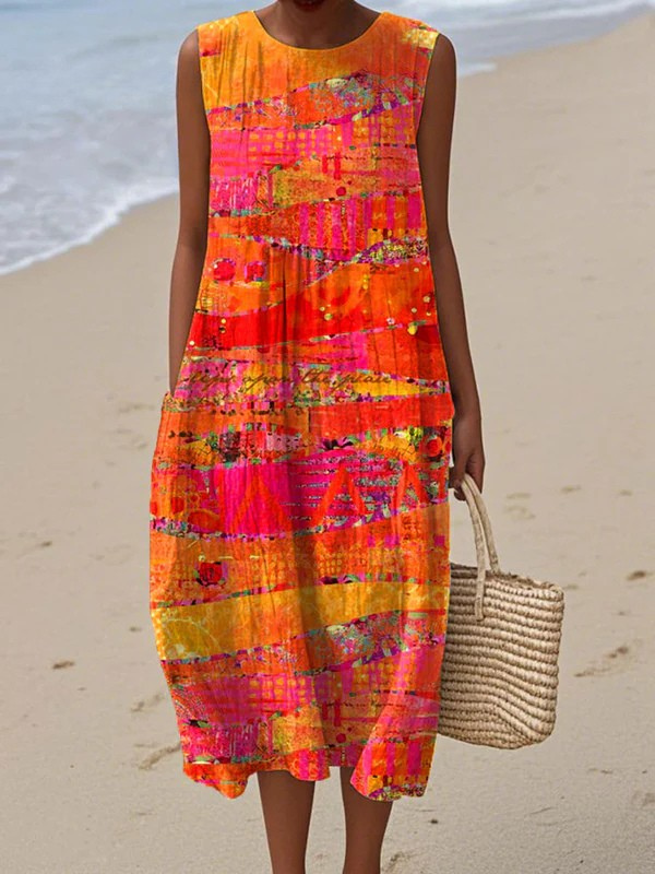 Faye™ | Vestito Midi Sunset