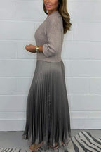 Claudia - Vestido Maxi con Jersey y Falda Plisada
