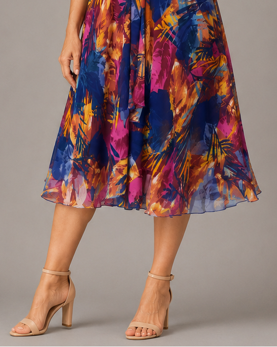 BARBARA | Vestido de gasa cómodo para tallas grandes