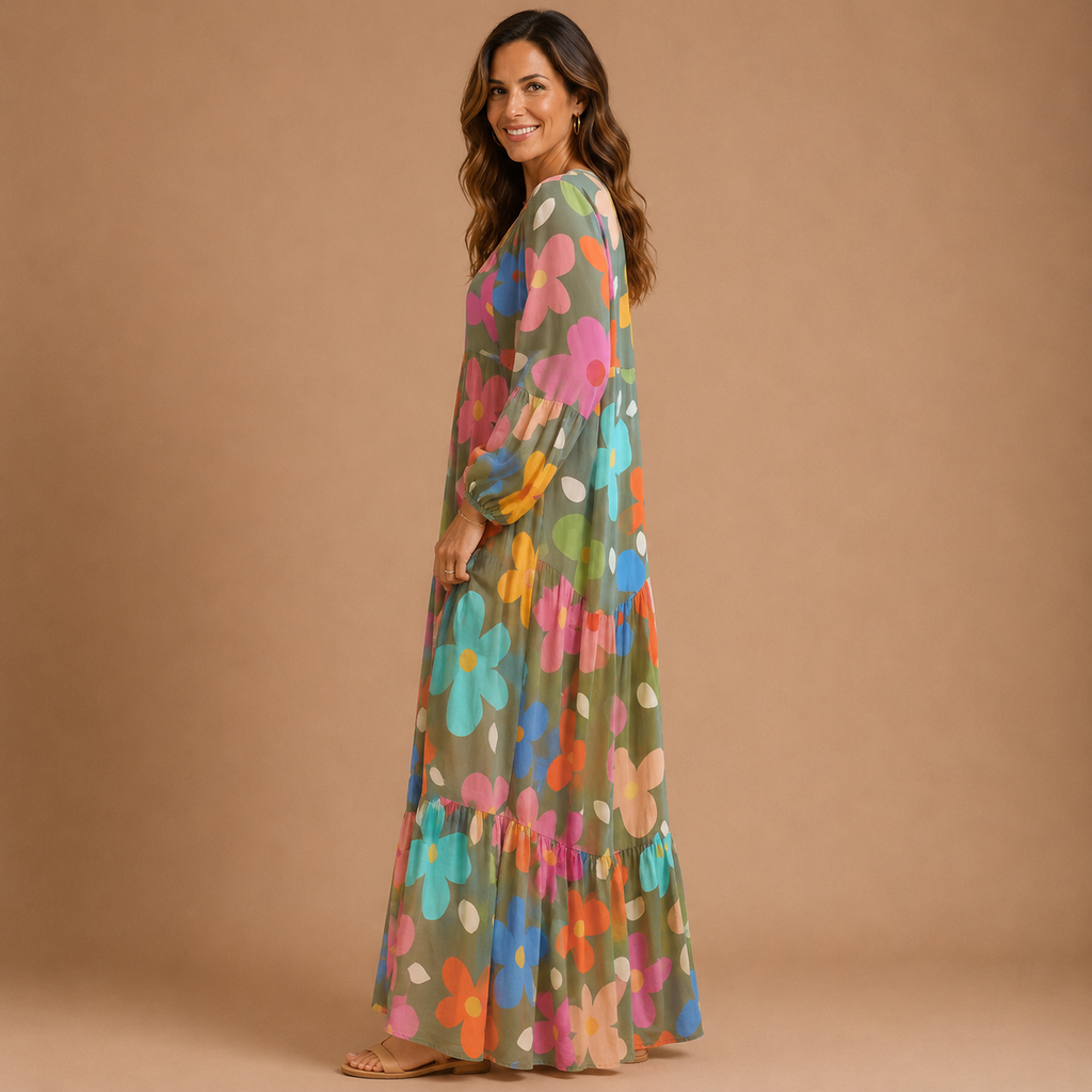 CORINNE | Vestido maxi con estampado floral