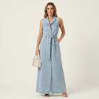 Georgina | Robe Maxi en Denim