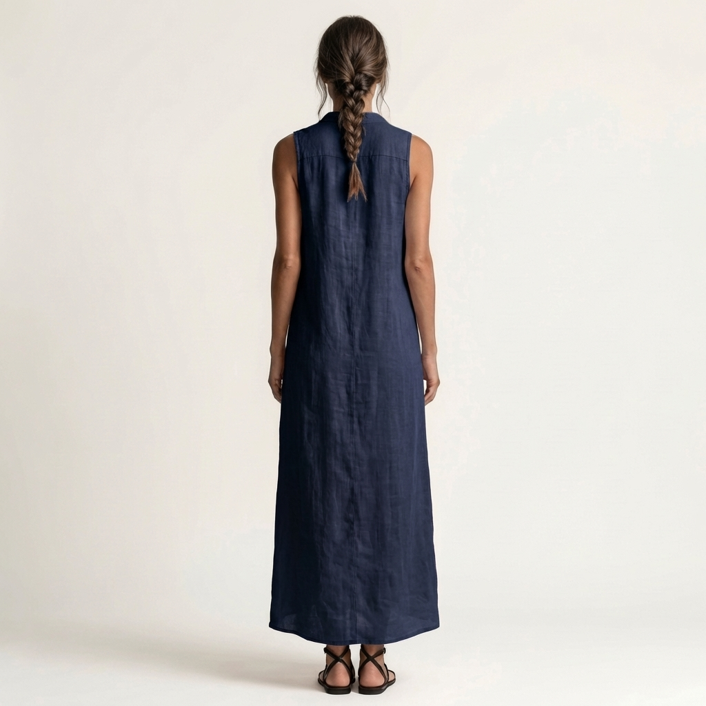 Mirabell | Μακρύ Αμάνικο Φόρεμα με Κουκούλα και Κουμπιά