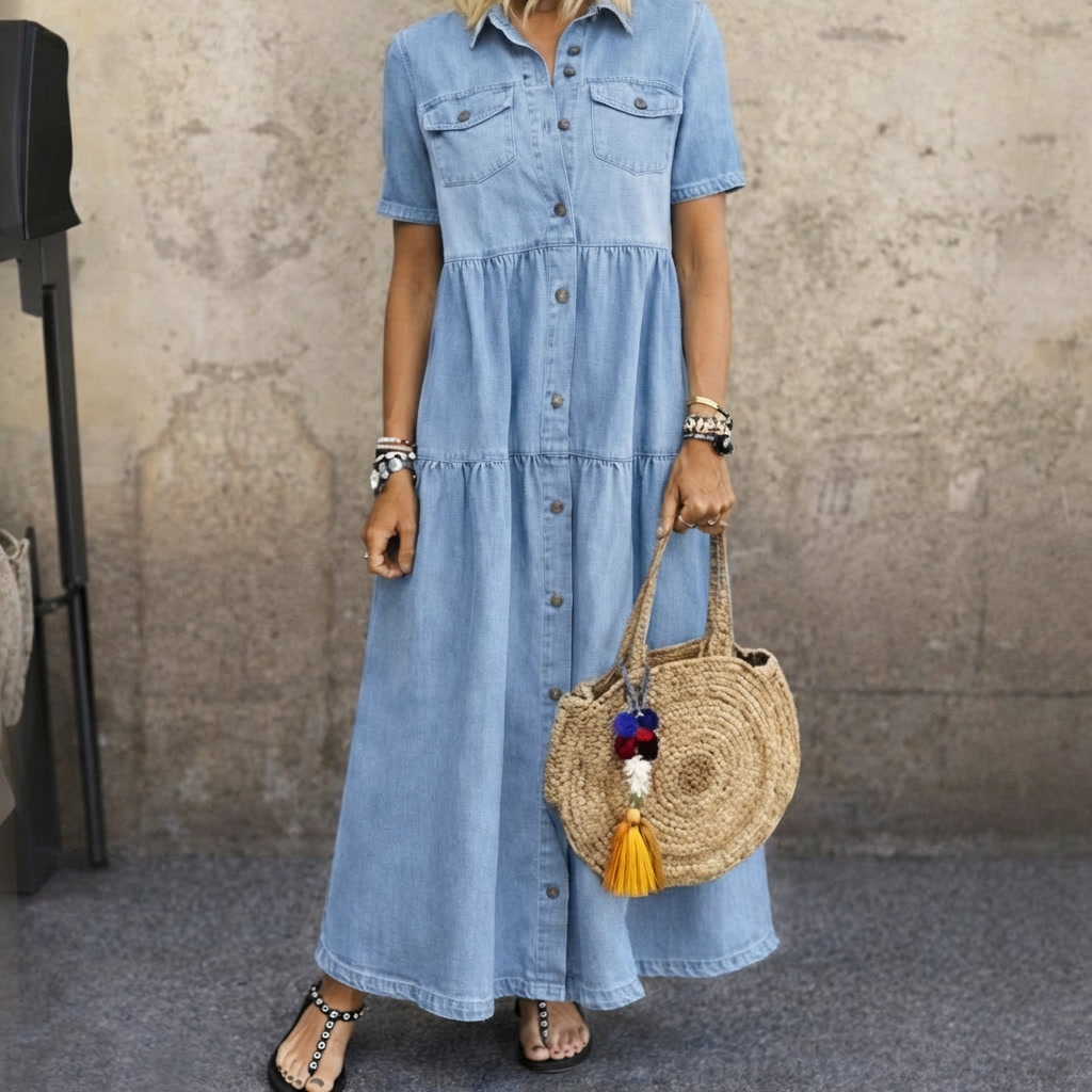 ELIZABETH | VESTIDO MIDI CON BOTONADURA FRONTAL
